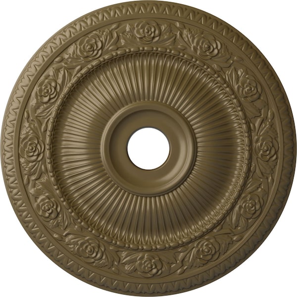 Ekena Millwork Logan Ceiling Medallion (Fits Canopies up to 6 1/8"), 24 1/4"OD x 3 7/8"ID x 2"P, Mississippi Mud CM24LO1MMF - main